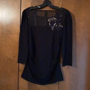 White House Black Market, black shirt with detail